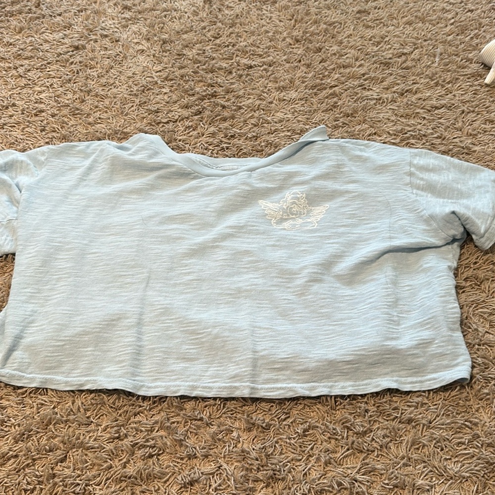 Boys Lie women’s light blue oversized cropped tee